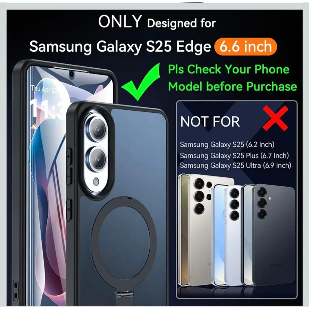 Unbranded Cell Phone Case for‎ Samsung Galaxy S25 Edge 6.6 inch Black/Blue